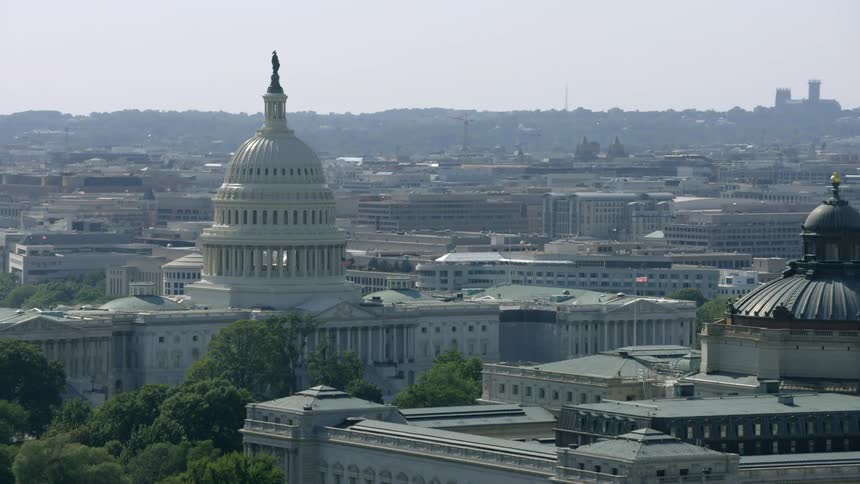 View of the washington capital and surrounding buildings