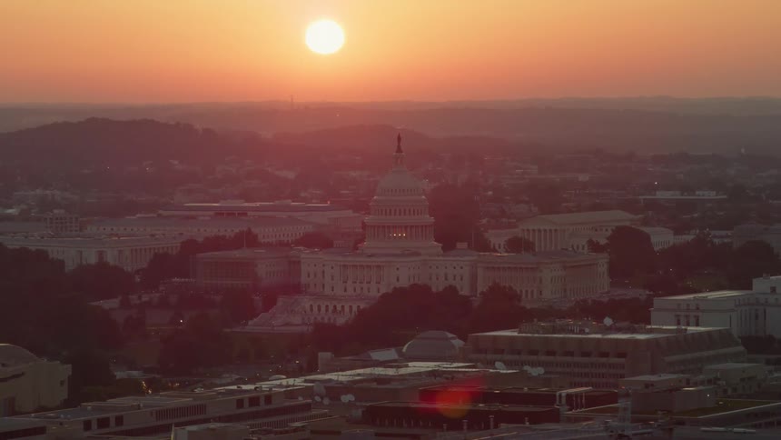 The United States of America Capitol, Washington DC at Sunset