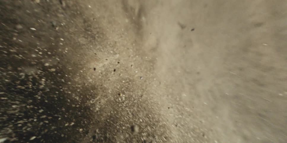 The wind whips around the sand during a sand storm