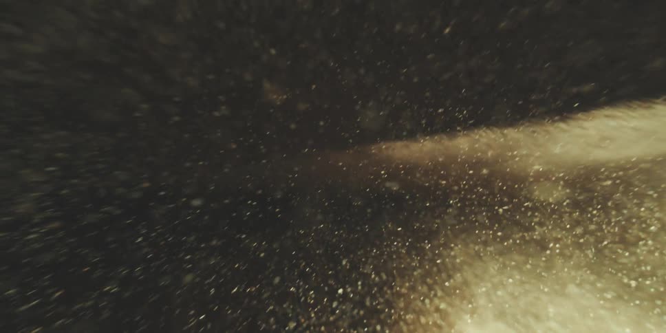 Heavy wind blows the sand up and down