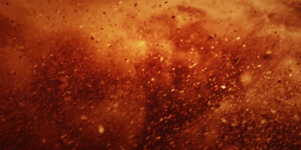 Inside a Swirling Fire Tornado of Rocks and Glowing Particles