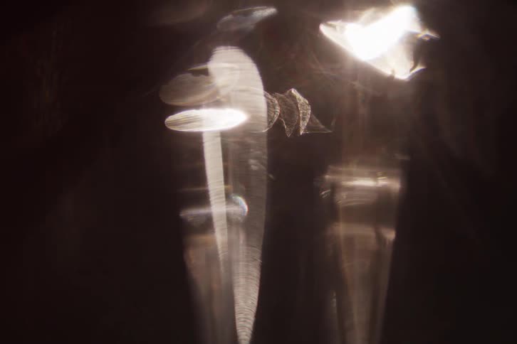 The light reflects and flares
