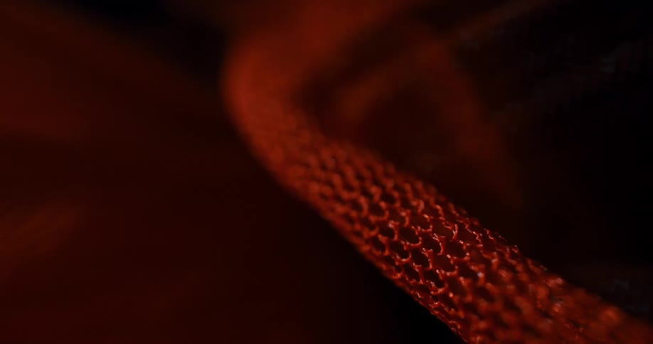 The red fabric is made of mesh