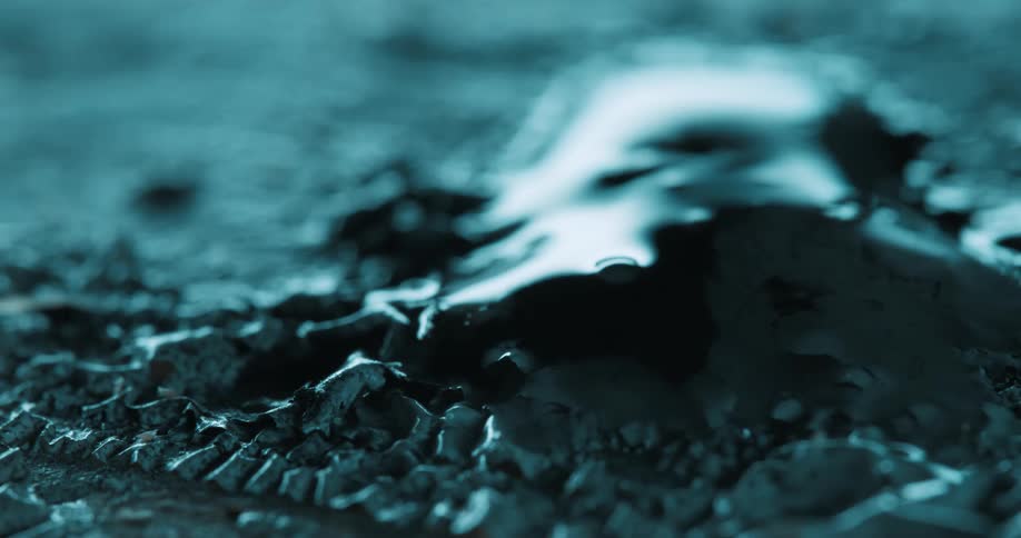 The sunlight reflects on the debris