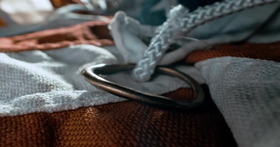 Rope is tied to the flag