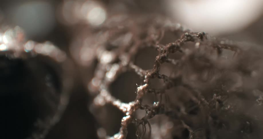 Extreme close up of a basement with sunlight reflection