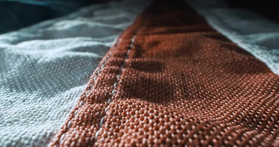 A close up footage of a white and brown net