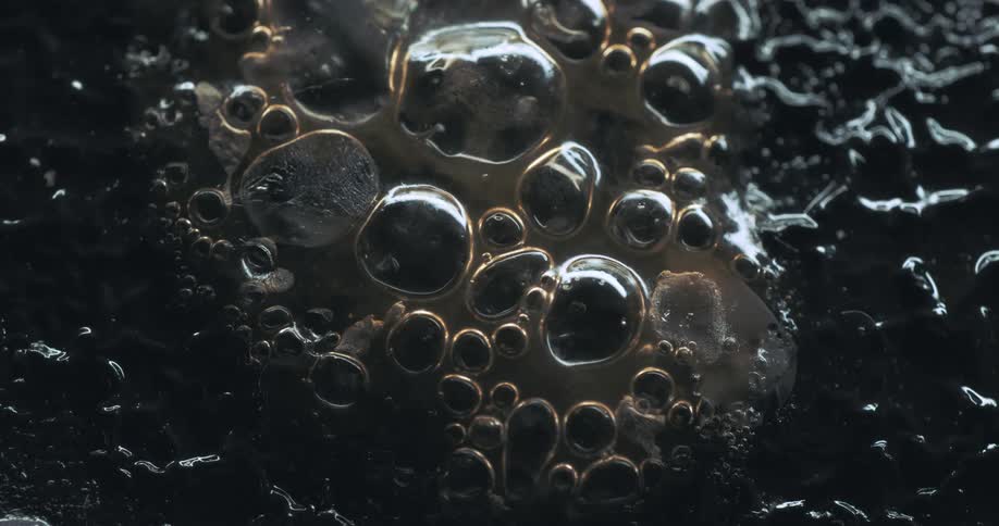 Liquid surface with abstract bubbles