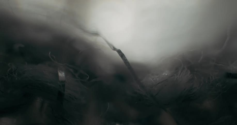 An abstract footage of a dark smoke reflection