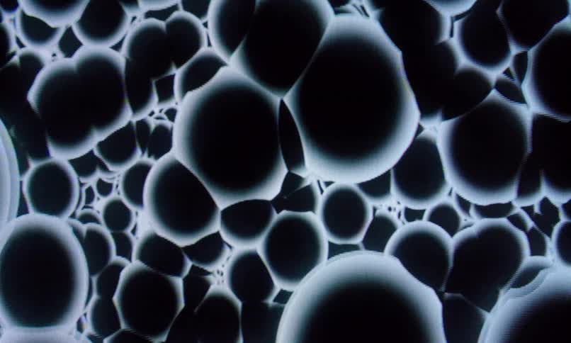 A clip of a black and white bubbles