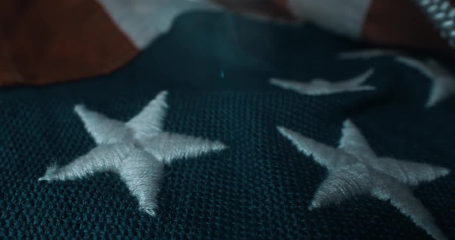 Close up of stars on a flag
