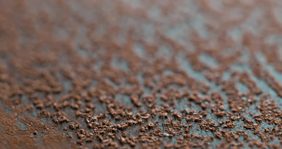 The surface is covered in a rust colored texture