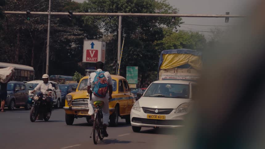 A footage of a busy street
