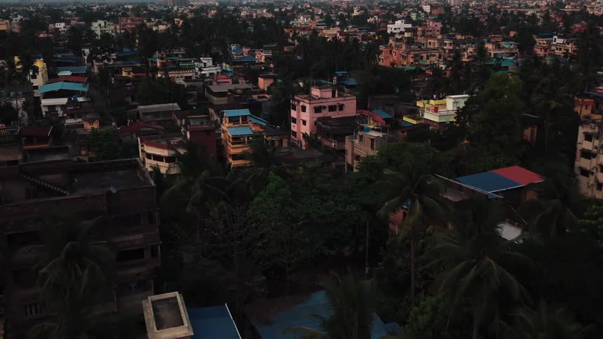 Aerial of suburban area during daytime