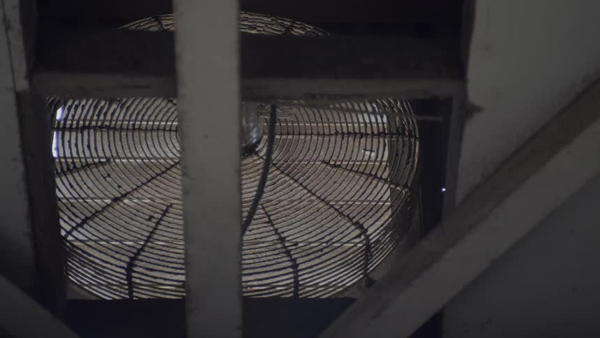 The fan is running above