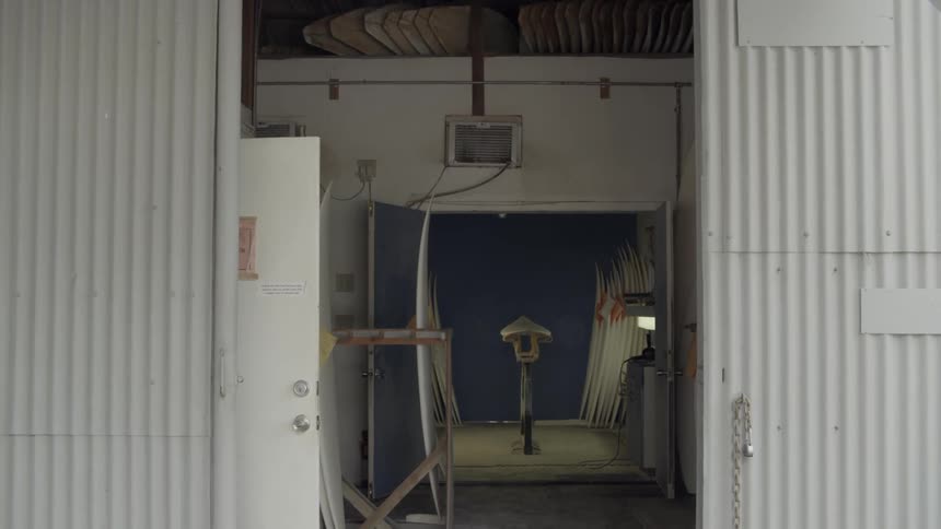 A lamp post inside a white building