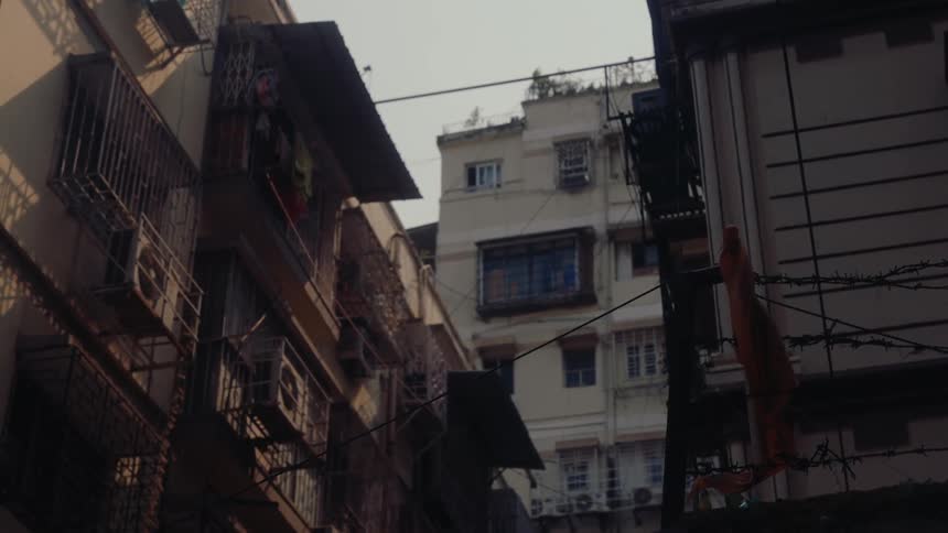 Buildings in a residential suburban area