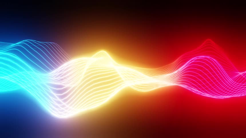 Strings in waves of light change colors as they move