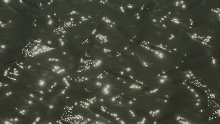 Water sparkles in the sun as it flows