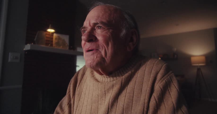 Elderly man in ecstasy of happiness sitting in front of a laptop