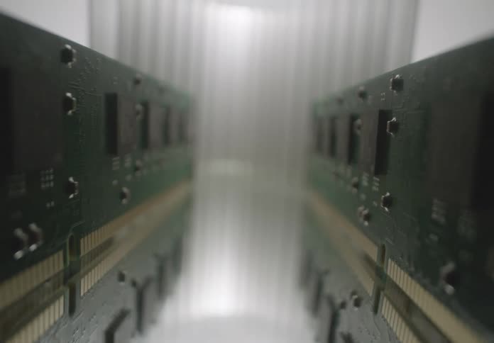 Internal view of a computers hardware components