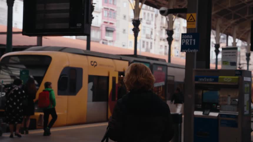 People walking in a subway station
