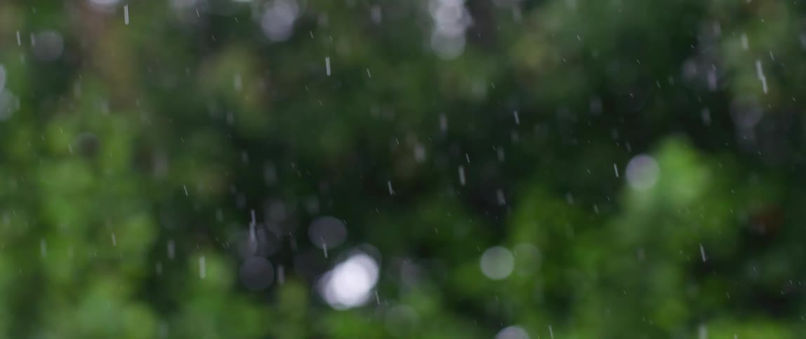 Rain with a blurred background