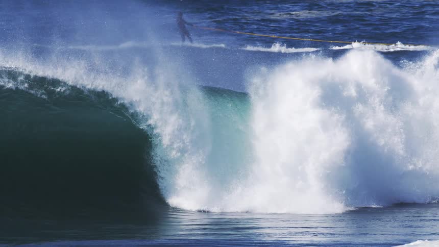Person surfing in the ocean