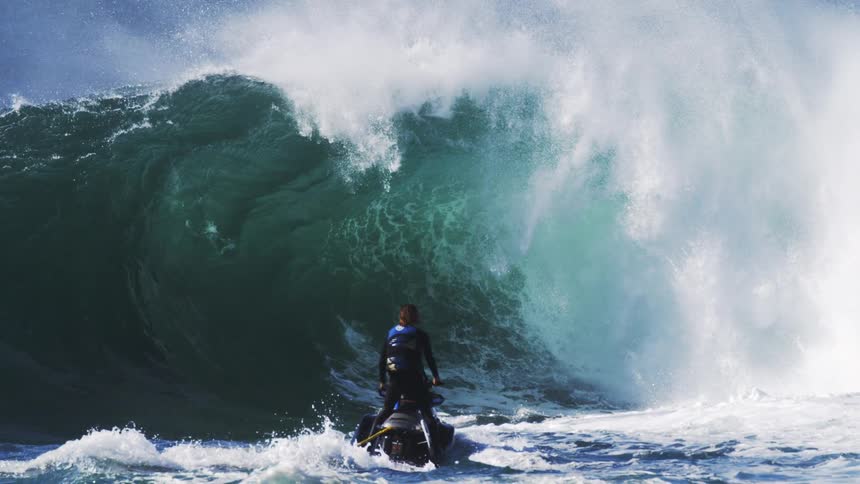 Person looking at a wave