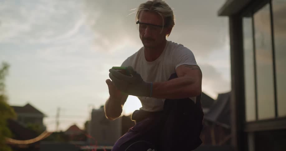 A footage of a person working outdoor