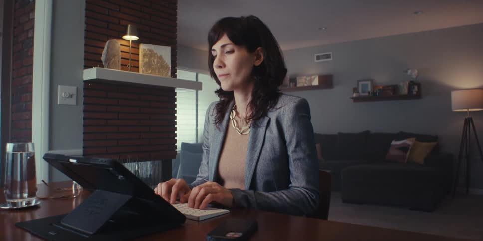 A footage of a person working in the office