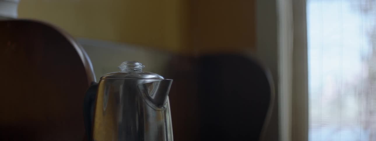 A tea kettle boils on a stove