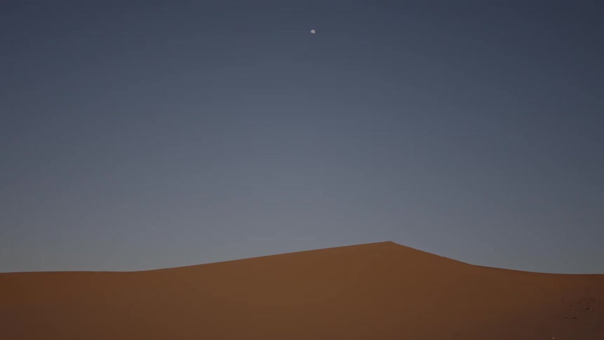 The sky is clear over the desert