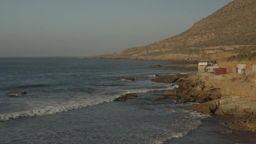 A footage of a coastal area