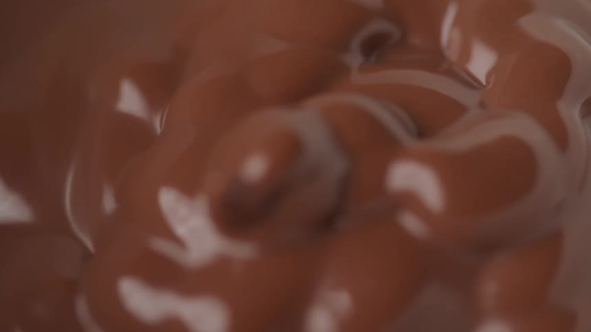 The chocolate is dripped in a pile