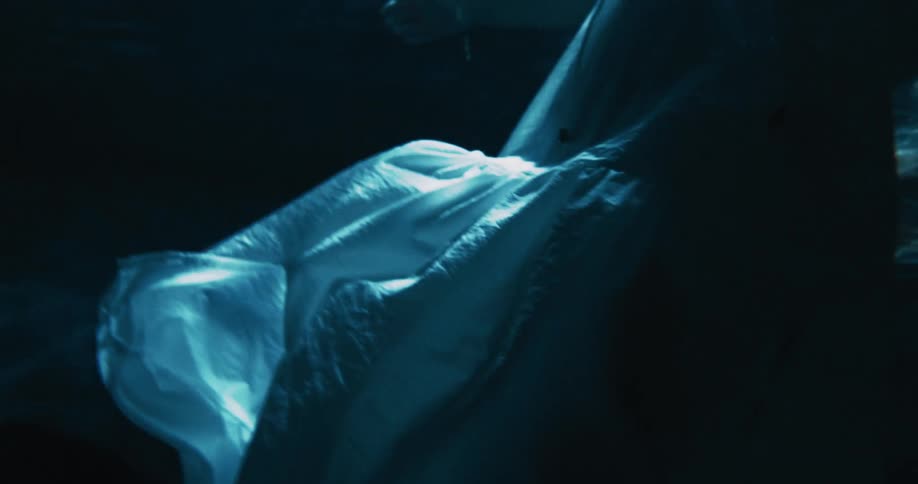 A footage of an airbag under water