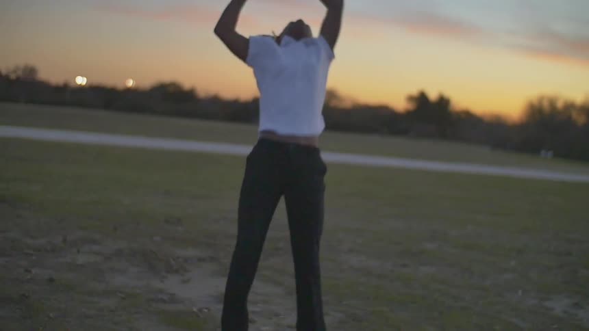 A teenage girl does a series of acrobatic flips