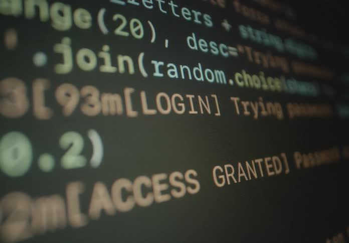 Computer code is on the screen
