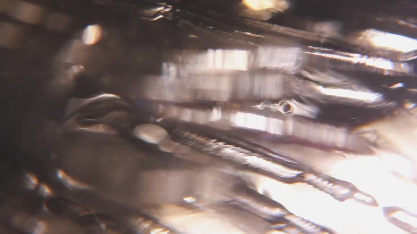 Ice is spinning around under light