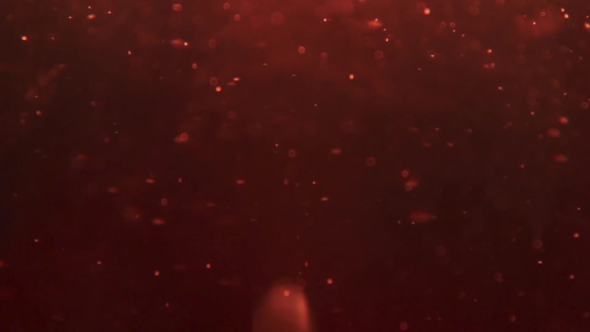 Small bubbles float in the red water