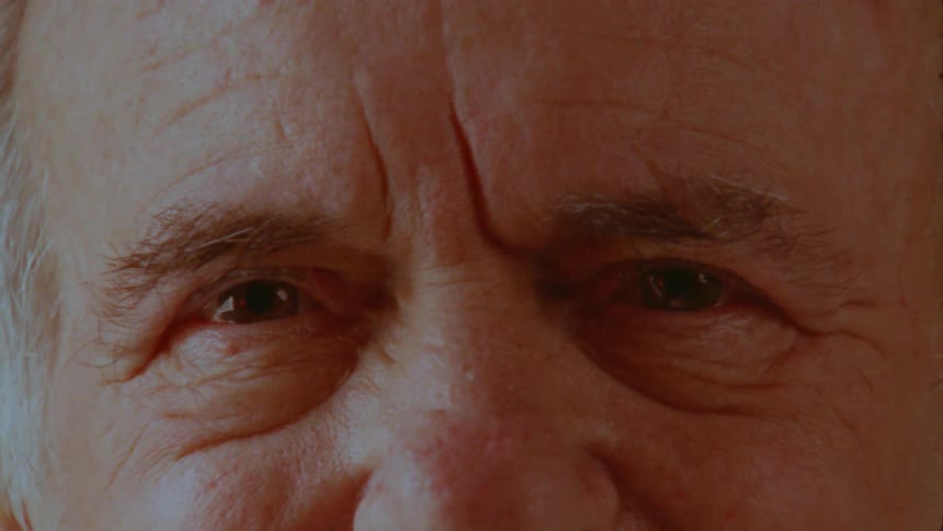 Close up of an elderly mans eyes