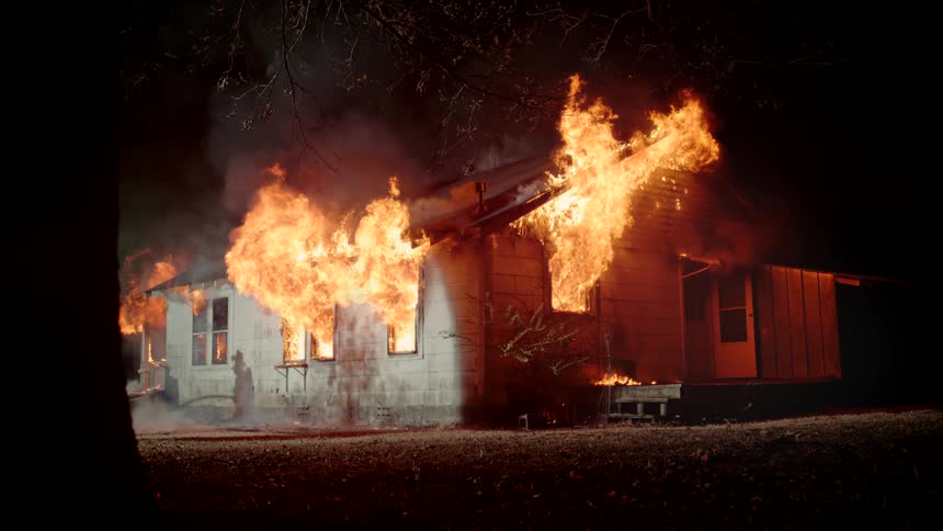 Building on fire