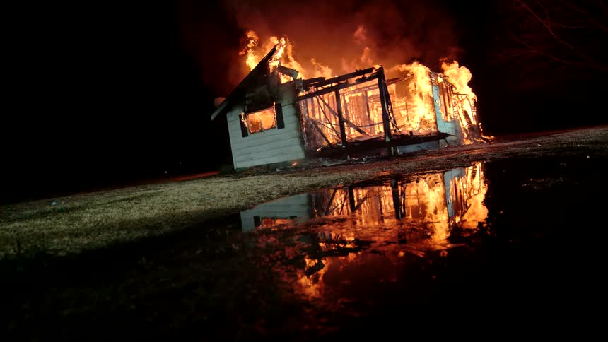 Building on fire