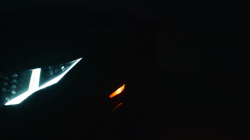The lights are flashing on the lamborghini