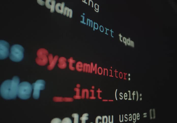 The code on the screen goes out of focus