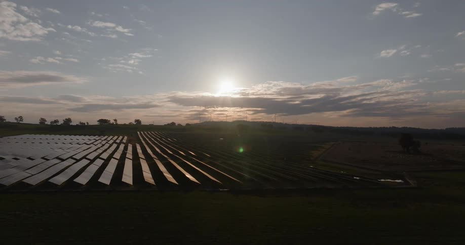Drone reveals the sun is shining on the solar farm