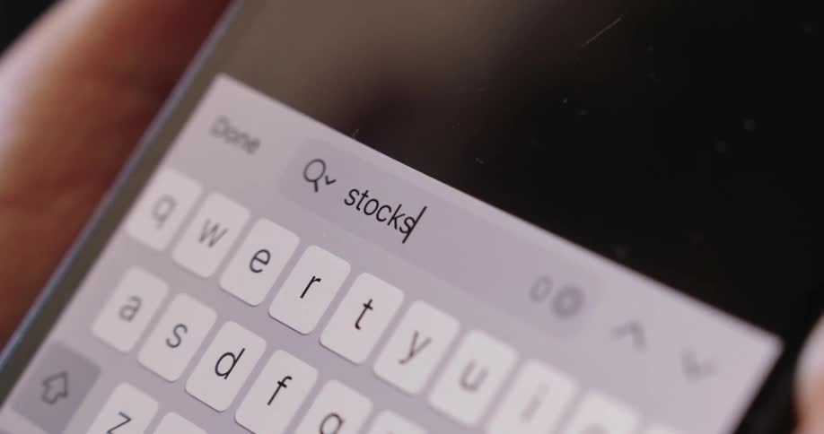A man searches a word on the device
