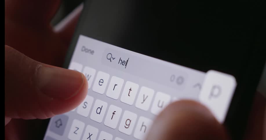 The word help is typed and searched on the persons cell phone