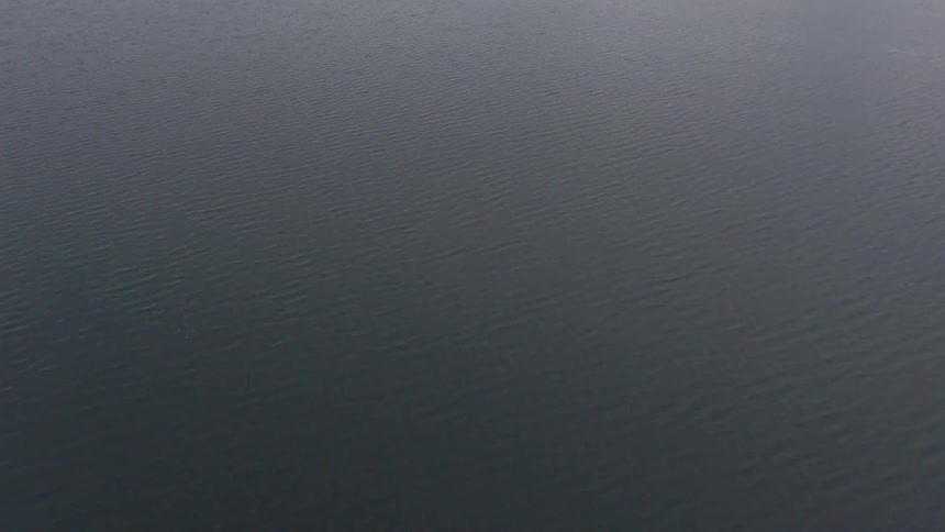 A large lake seen from an aerial view