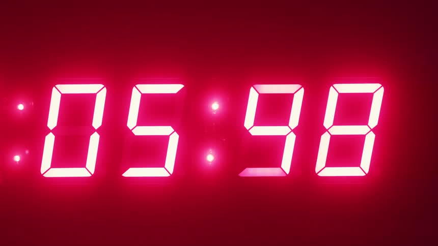 The clock counts down from ten